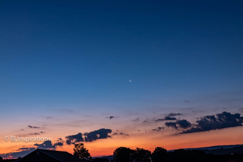 Broadway Sunrise with Crescent Moon and Venus