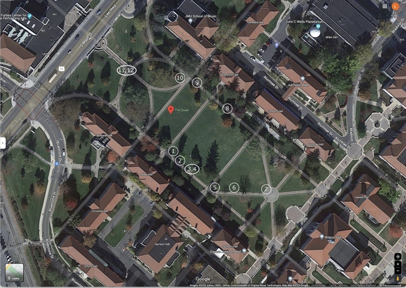 JMU Quad - Google Satellite View