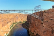 Glen Canyon Bridge with power transmission towers