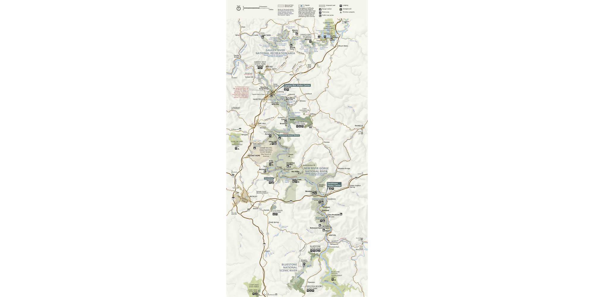 New River Gorge National River map
